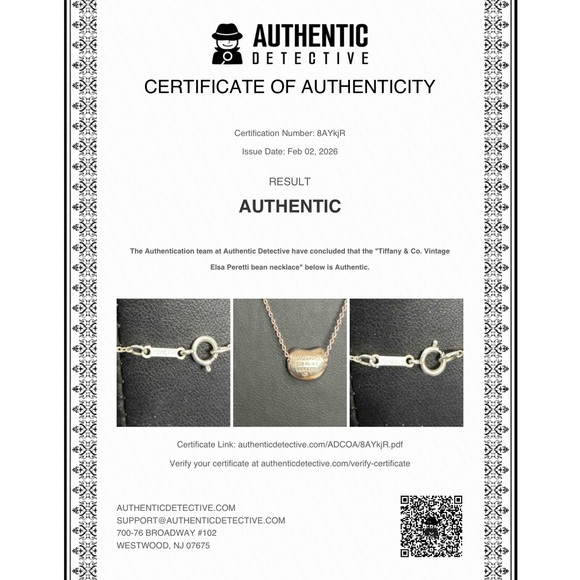 Tiffany & Co Bean Pendant Necklace| COA - Picture 6 of 6
